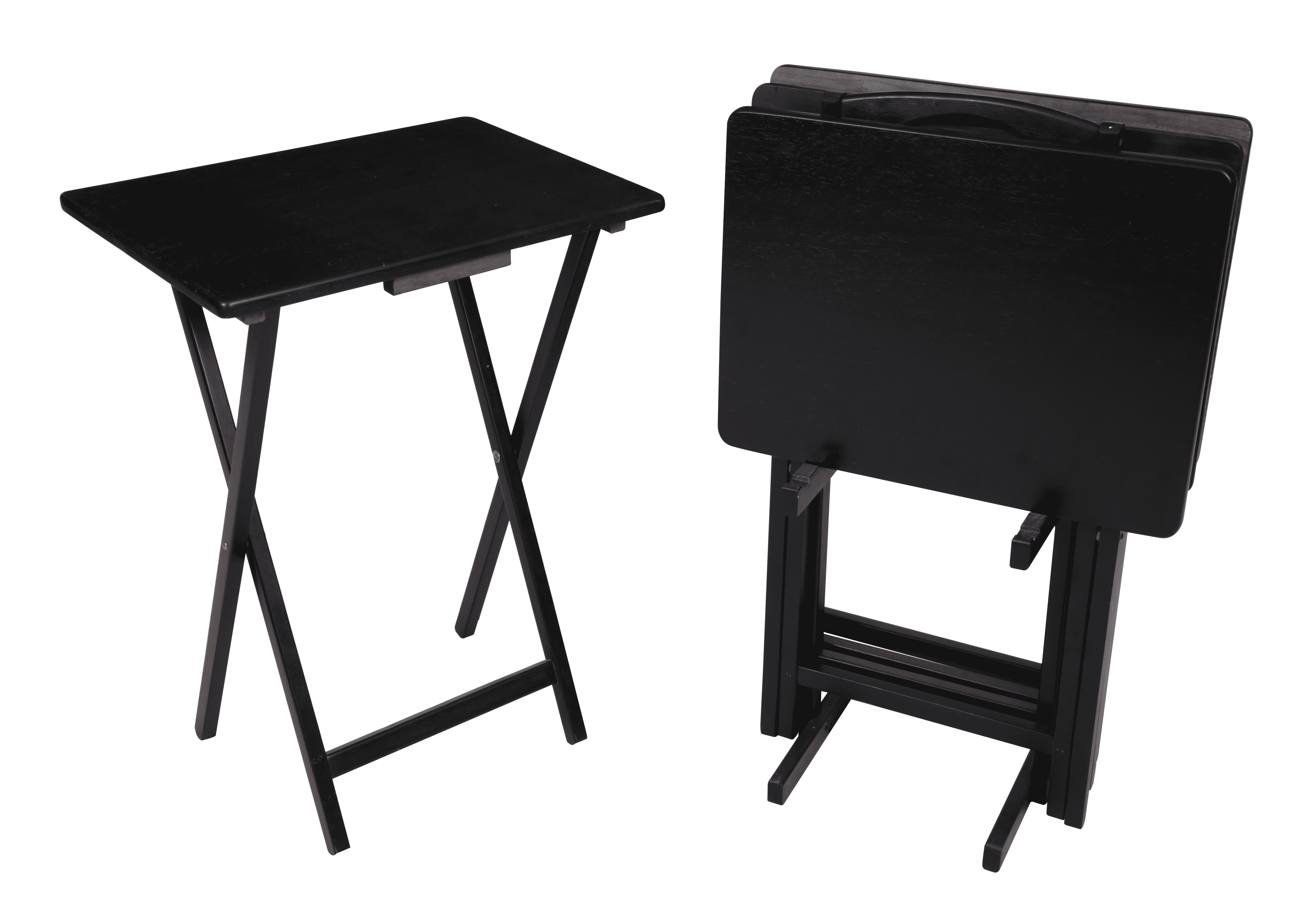Set of 2 or 4 Made in The USA Moose and Bear Fold-able Wood TV Tray Tables