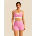 thumbnail image 7 of IBTOM CASTLE Double Layer Workout Sets for Women 2 Piece Sports Bra High Waist Biker Shorts with Pocket Yoga Pialtes Outfits Pink, 7 of 7