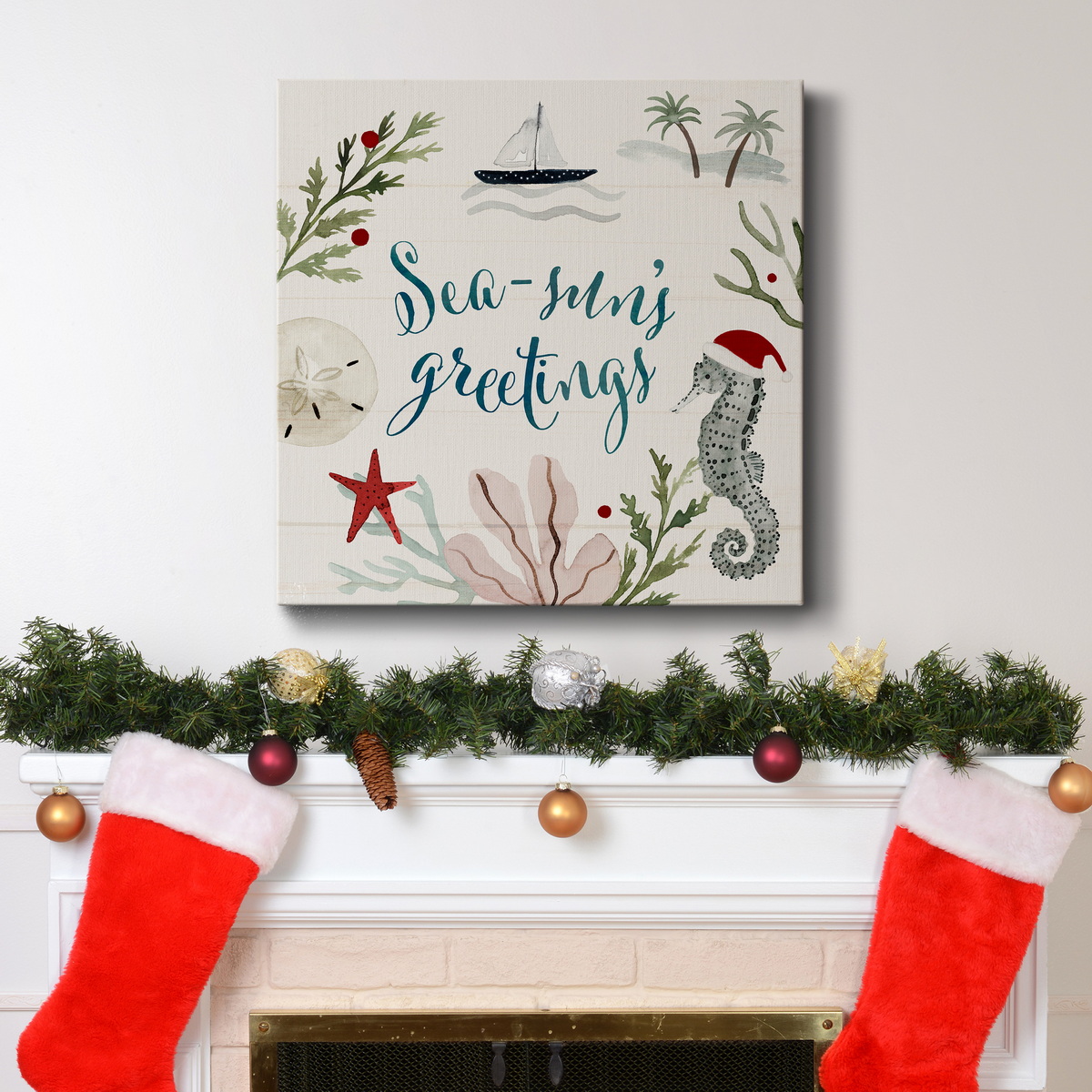 Christmas Cats and Dogs IV - Premium Gallery Wrapped Canvas - Ready to Hang
