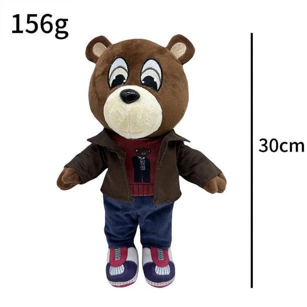 Oso de peluche de Kanye West para decoración del hogar, peluche suave de 26-30cm, decoración de la habitación, regalo de cumpleaños