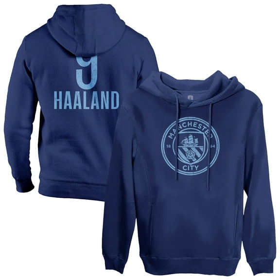 Men's 1863FC Erling Haaland Navy Manchester City Player Fleece Pullover Hoodie