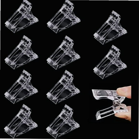 10Pcs Nail Tips Clip for Quick Building Polygel nail forms Nail clips for polygel Finger Nail Extension UV LED Builder Clamps Manicure Nail Art Tool