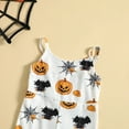 thumbnail image 4 of Weebloom Halloween Baby Rompers Girl Kids Ribbed Jumpsuit Pants 2 Colors Pumpkin Sleeveless Strap Flare Pants Bell Bottom Playsuit Dailywear,18-24 Months, 4 of 5