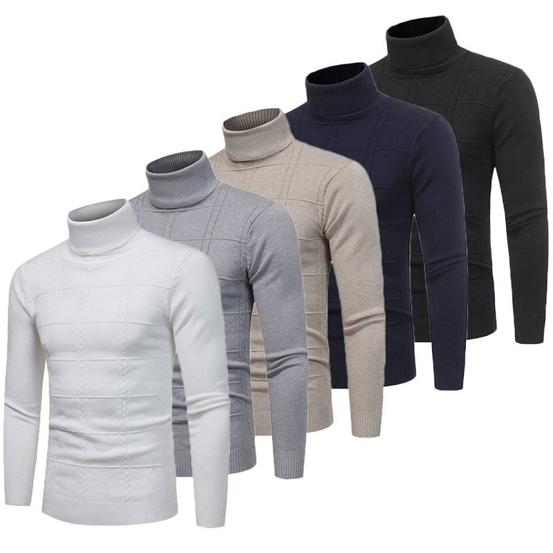 Men Thermal Turtle Neck Skivvy Turtleneck Sweaters Stretch T Shirt Tops Pullover
