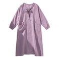 thumbnail image 6 of Mgmyaa Women's Casual V-Neck Long Sleeve Solid Loose Tent Long Dress, 6 of 7