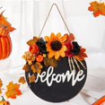 thumbnail image 2 of Yazoeia Halloween Welcome Sign for Porch,Round Halloween Welcome Door Sign,Halloween Door Sign with Rope,Halloween Skeleton Sign for Front Door Decor,Holiday Decor for Porch Window Wall, 2 of 8