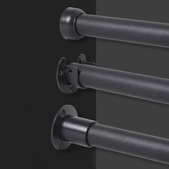 RENACLIPY Black Wall Mount Closet Rod Support Brackets 4-Pack Heavy Duty Hardware for Closet Organization and Clothes Rods