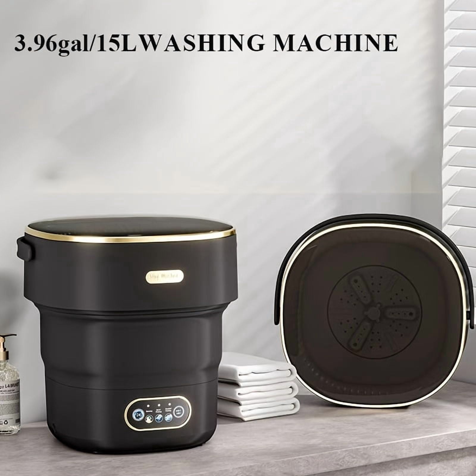 15L Foldable Portable Mini Washing Machine, Underwear & Sock Washer with Clothing Isolation, Space-Saving for Home, Travel, Apartment & RV Use