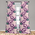 thumbnail image 2 of Lavender Pattern Window Curtains, Watercolor Romantic Botany Artwork with Floral Boho and Leaves, Lightweight Decor 2-Panel Set with Rod Pocket, Pair of - 28"x84", Jade Green and Purple, by Ambesonne, 2 of 3
