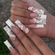thumbnail image 4 of Uñas postizas artificiales con pegamento, puntas de uñas postizas con diseño de corazón, prensa desmontable, uñas de acabado largo, 24 piezas, 4 of 4