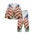 thumbnail image 1 of Balery Patriotic Butterfly Floral Conjunto de Pijama con Estampado para Mujer, Conjunto de Dos Piezas con Manga Larga, Ropa de Dormir Suave con Bolsillos, Pijamas Cómodos-Small, 1 of 7
