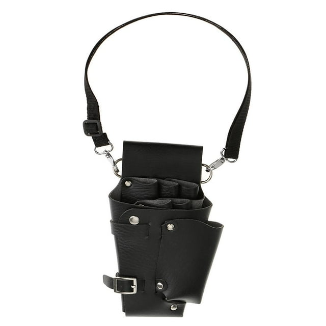Multifunción PU Pelo Sunnimix Tijeras Peines Clips Bolsa Peluquería Color Negro