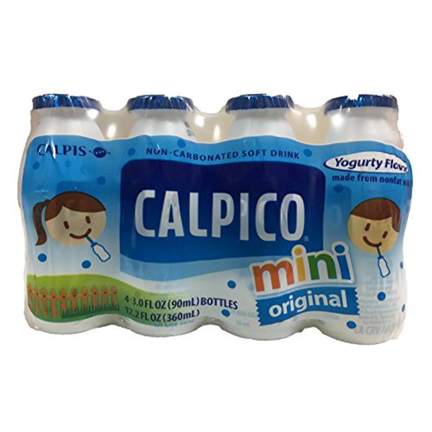 Calpico Mini NonCarbonated Soft Drink Yogurt Flavor 4 Individual Bottles Per Pack (Original, 4