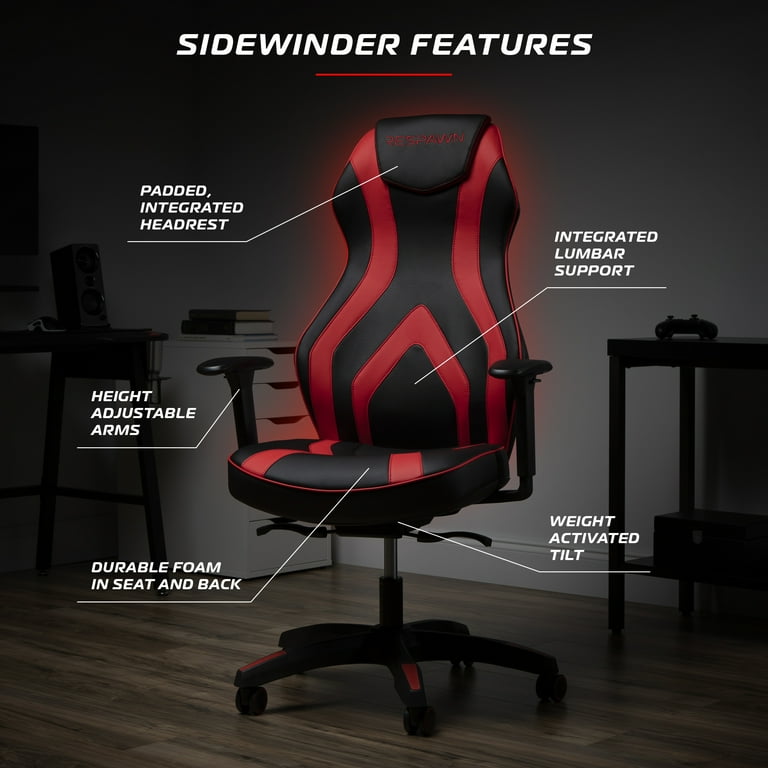 RESPAWN Sidewinder Gaming Chair PU Leather in Rage Red RSP 125 RED