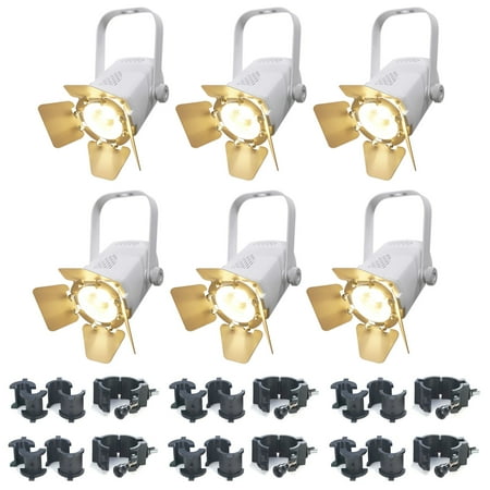 6) Chauvet DJ EVE TF-20 LED Par Wash Stage Theatre Fresnal Display Lights+Clamps