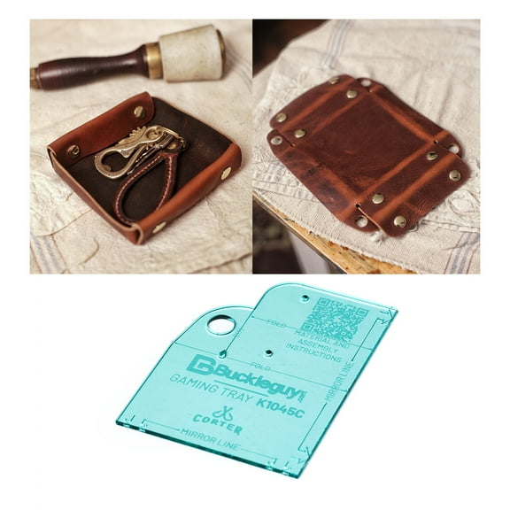 Corter Collapsable Leather Tray, Acrylic Template