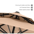 thumbnail image 5 of MF Studio 11ft Offset Cantilever Umbrella Double Top Deluxe Outdoor Patio Market Umbrella, 360 Degree Rotation with Cross Base, Beige, 5 of 8