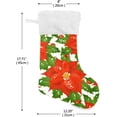 thumbnail image 2 of Poinsettia Flowers Christmas Stockings Christmas Christmas Presonalized Large Stocking Sock, Set of 1 Xmas Party Winter Decor Candy Bag Family Holiday Gift, 17.7 Inch, 2 of 7