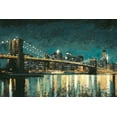 thumbnail image 2 of Wiens, James 24x17 Black Ornate Wood Framed with Double Matting Museum Art Print Titled - Bright City Lights Teal I, 2 of 4