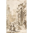 thumbnail image 3 of Francesco Guardi 13x18 Black Modern Framed Museum Art Print Titled - Architectural Capriccio; Garden Entrance to a Palace (1712-93), 3 of 5