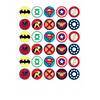 30 x Super Hero Themed Edible Cupcake Toppers | Uncut on Wafer Sheet- Qty 30-1.5” each