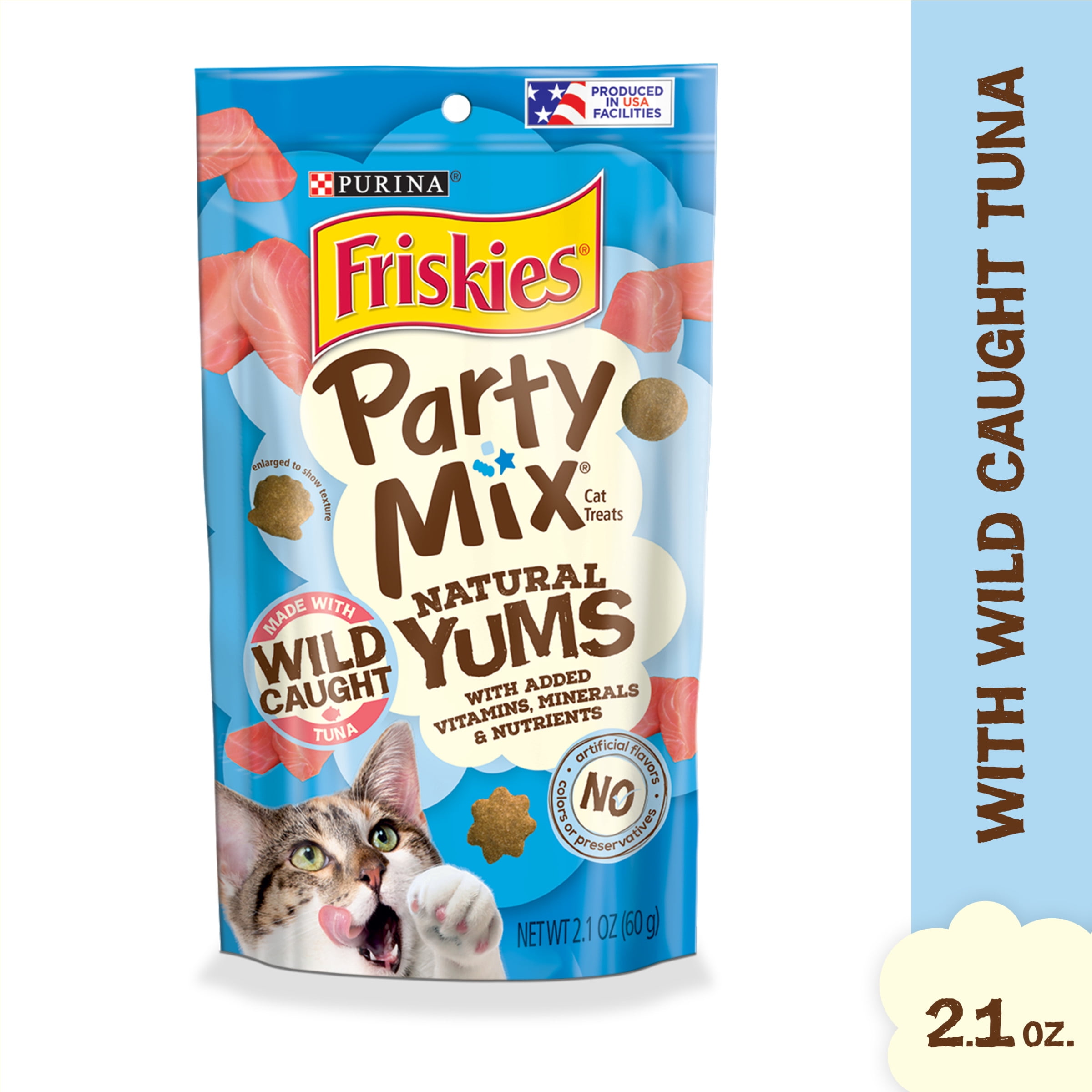 Friskies Party Mix Natural Yums With Wild Tuna Crunchy, Natural Cat