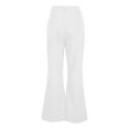 thumbnail image 3 of Hogleaql Men's Vintage Classic Flared Pants 60s 70s Bell Bottoms Jeans Disco Denim Pants Classic with Pocket for Men White L, 3 of 4