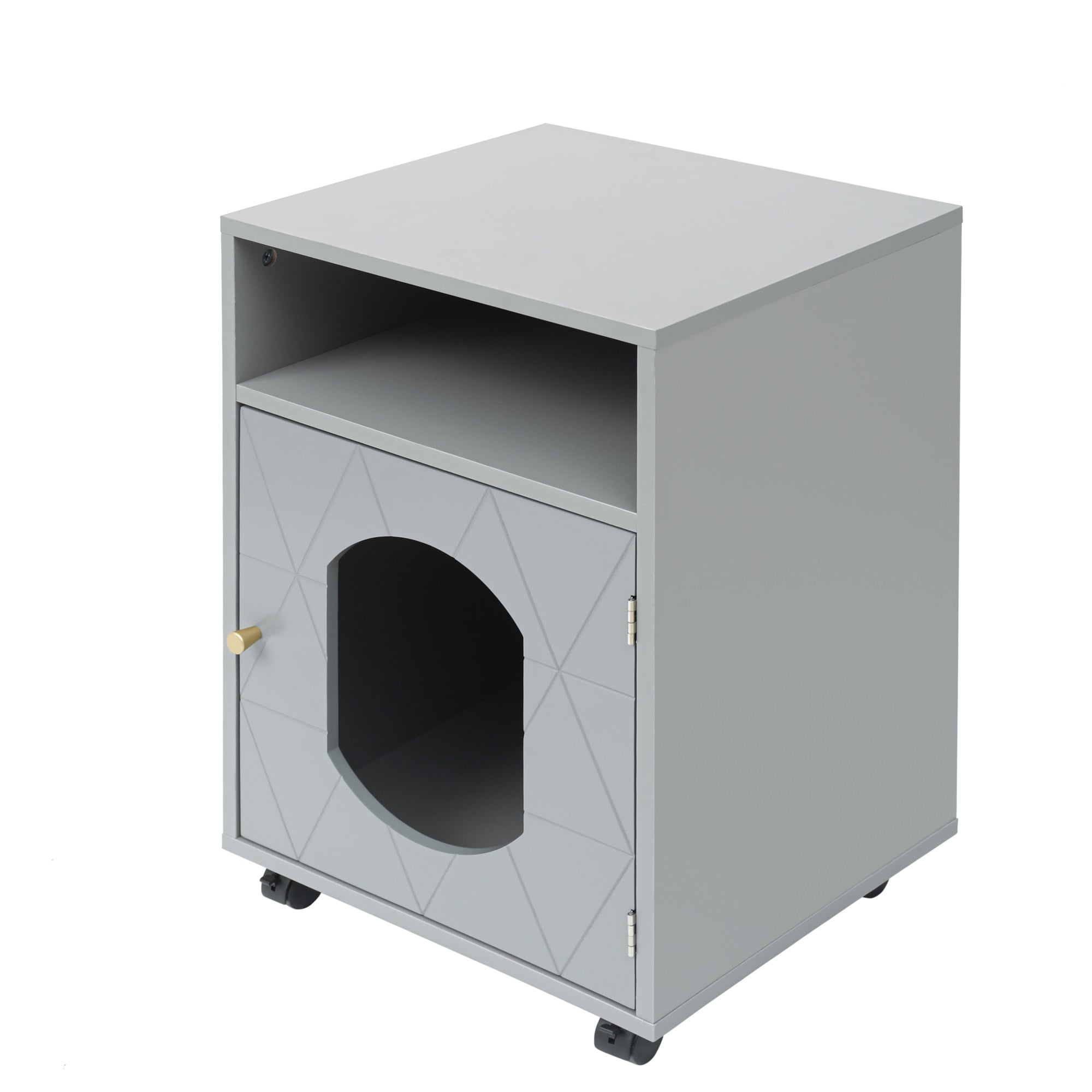Pefilos 31" Hideaway Cat Litter Box Enclosure Furniture with Pull-out Drawer, Wood Enclosed Cat House Kitten Condo Washroom, Black Pefilos 31" Hideaway Cat Litter Box Enclosure Furniture with Pull-out Drawer, Wood Enclosed Cat House Kitten Condo Washroom, Black