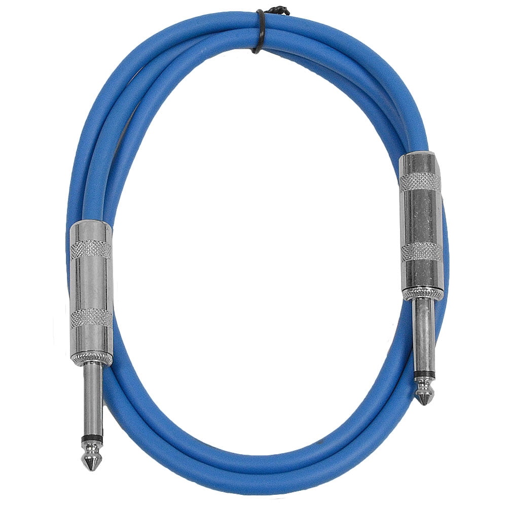 Seismic Audio  New 6 PACK Colored 1/4" TS 2' Patch Cables - Guitar - Instrument Multi-Colors - SASTSX-2BGORYP