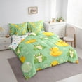 thumbnail image 3 of Manfei Cute Cartoon Duck 7-Piece Bedding Comforter Set,Kawaii Frog King Bedding Sets,Yellow Green Bed Sheets For Girl Boy,Super Cozy Room Decor Reversible, 3 of 8