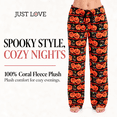 thumbnail image 5 of Just Love Women's Plush Pajama Pants - Cozy Lounge Sleepwear (Black - Halloween Pumpkin, X-Small), 5 of 8