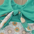 thumbnail image 3 of Swimsuit for Girls Summer Kids Girls Lacing Swimwear, Toddler Floral Prints Beach Swimsuit Bikini Swimsuits for Teens Blue 12 Months-18 Months, 3 of 7