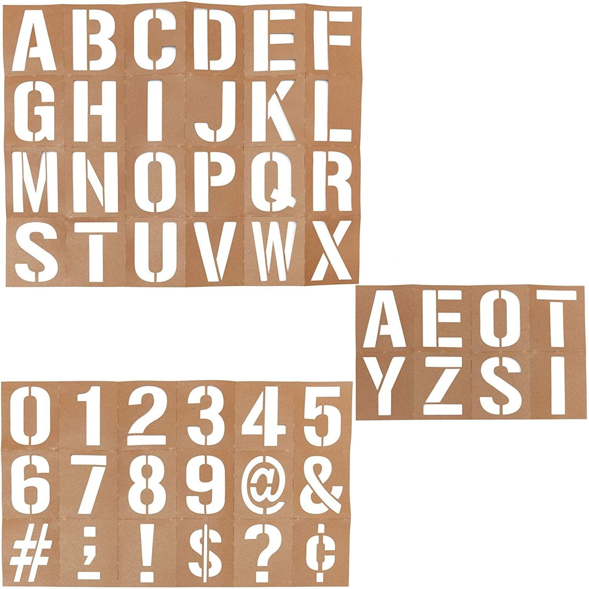 50x Oil Board Stencil Set Alphabet Number Letter Symbol Templates DIY Crafts 6" 