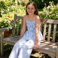 thumbnail image 6 of OGLCCG Tween Girls Summer 2 Piece Set Ruffle Cami Top and Wide Leg Pants with Pockets Bow Printed Lounge Outfit Size 5-15 Years, 6 of 7