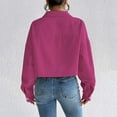 thumbnail image 5 of ZACPNCV Women's Winter Casual Jackets Long Sleeve Solid Color Lapel Cardigan Top Jacket Hot Pink, 5 of 6