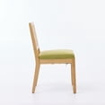thumbnail image 5 of Newest Set of 2 Rattan Back Dining Chairs, Upholstered Linen Seat with Distressed Wood Frame, Olive Green, 5 of 13