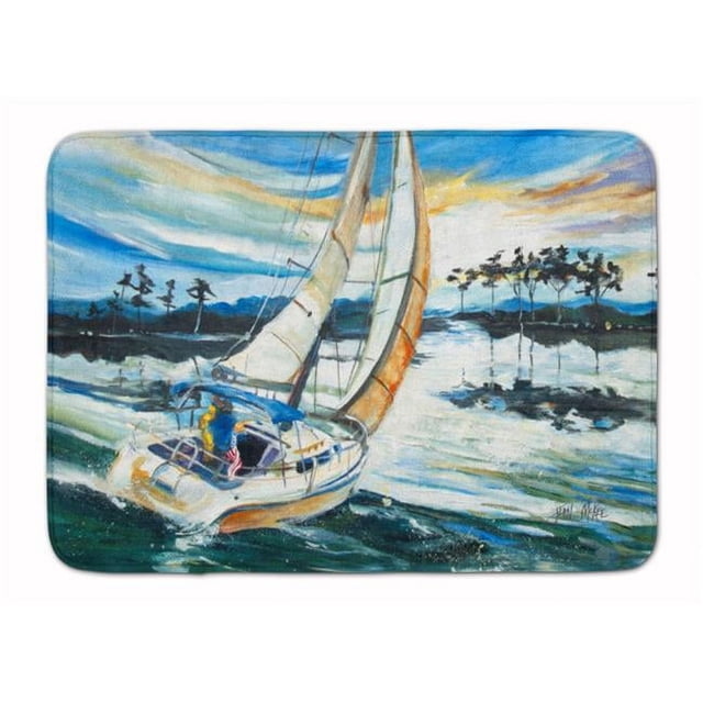 Carolines Treasures JMK1055RUG Sailboats on Lake Martin Machine Washable Memory Foam Mat