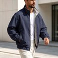 thumbnail image 6 of Men's Stand Collar Flight Jacket With Plaid Inner Lining Lightweight Long Sleeve Sportwear Windbreaker, 6 of 9