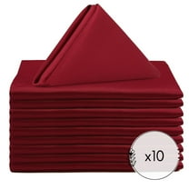 Your Chair Covers - 10 Pack, Dark Red 20 Inch Lamour Cloth Napkins for Restaurants, Weddings, Dinner or Birthday Parties