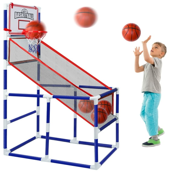 Wdmiya Arcade Basketball Game for Kids, Indoor Outdoor Basketball, Kid Sport Toys with 4 Balls, Basketball Game Toys Gifts for Boys and Girls, Ages 3-12