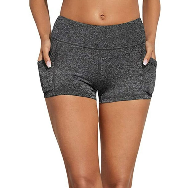 Women High Waist Tummy Control Bike Shorts Yoga Workout Shorts With