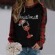 thumbnail image 2 of Gibobby Sudadera de Navidad para mujer Sudadera casual con estampado navideño para mujer, cuello redondo, manga larga, sudadera raglán(Rojo,M), 2 of 4