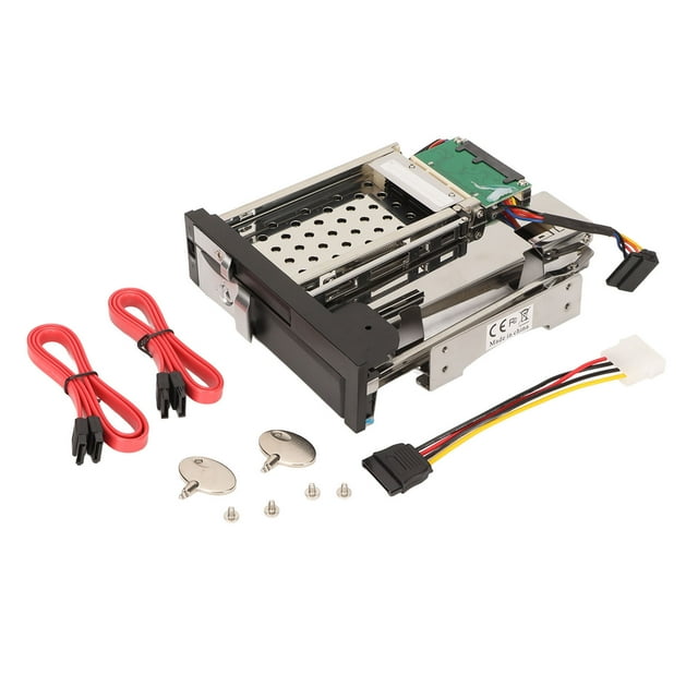 Hard Drive Enclosure, Key Lock Function Hot Swap Function HDD Tray 6Gbps Speed Dual Bay for Server Computers