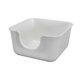 thumbnail image 1 of Caja de arena abierta Bandejas de arena para mascotas con accesorios de jaula de lados altos Bandejas de arena para gatos fáciles de limpiar para háms Blanco Sunnimix Bandeja de arena para gatos, 1 of 8