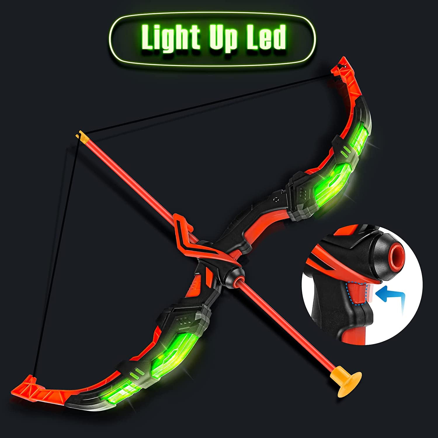 Beefunni Bow and Arrow for Kids, Light Up Archery Toy Set with 20 Suction Cup Arrows & Standing Target, Indoor Outdoor Gifts Toys for 4 5 6 7 8 Year Old Boys Girls