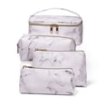thumbnail image 2 of Organizador de joyas/ropa Bolsas de cosméticos de 4 piezas, bolsas de cosméticos portátiles de viaje, bolsas de cosméticos modernas con apariencia de mármol, cuero PU a prueba de agua Zhivalor 2035568-1, 2 of 4