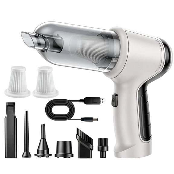 Handheld Car Vacuum Cleaner 10000PA Vacuum Cleaner & Air Duster, 120W High Power Hand Held Vacuum Cordless, Portable Vacuum Rechargeable with Multi-Nozzles for Car, Home, Pet, Office