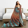 thumbnail image 5 of DouZhe Ultra-Soft Micro Fleece Lightweight Flannel Bed Blanket, Abstract Fractal Spiral Print Cozy Warm Throw Blankets, 50"x40", 5 of 7