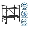 thumbnail image 5 of COSCO Multi-Purpose Indoor/Outdoor 2-Shelf Rolling Cart with 2 Locking Caster Wheels, Black, 5 of 9