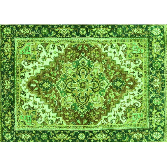 Ahgly Company Indoor Rectangle Persian Green Traditional Area Rugs, 3' x 5'